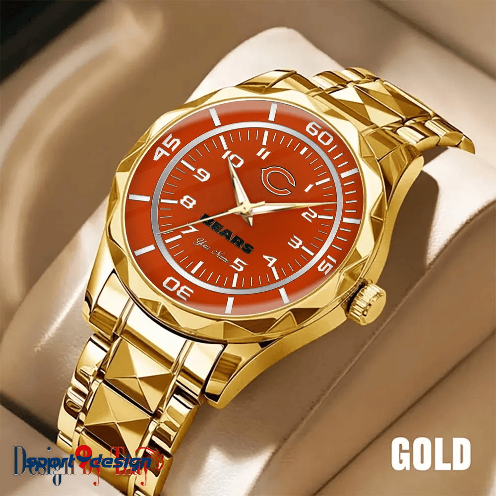 Chicago Bears Best Dad Ever Luxury Diamond Men Watch Father's Day Gift