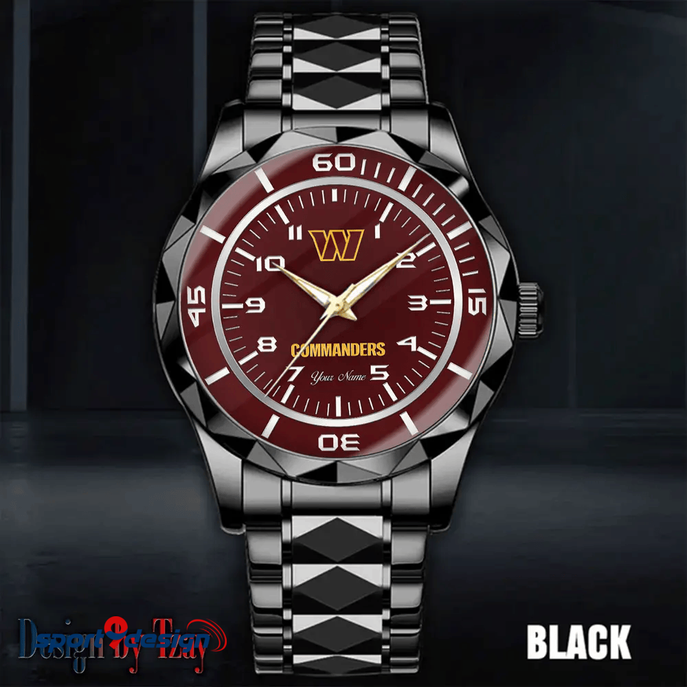 Washington Commanders Best Dad Ever Luxury Diamond Men Watch Father's Day Gift