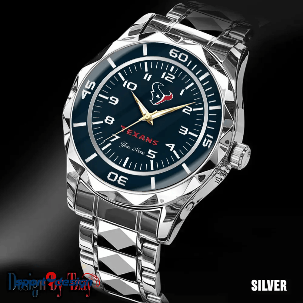 Houston Texans Best Dad Ever Luxury Diamond Men Watch Father's Day Gift