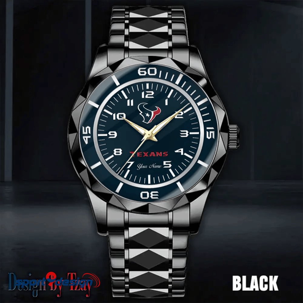 Houston Texans Best Dad Ever Luxury Diamond Men Watch Father's Day Gift