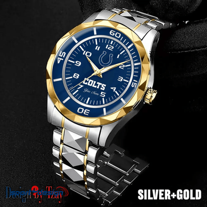 Indianapolis Colts Best Dad Ever Luxury Diamond Men Watch Father's Day Gift