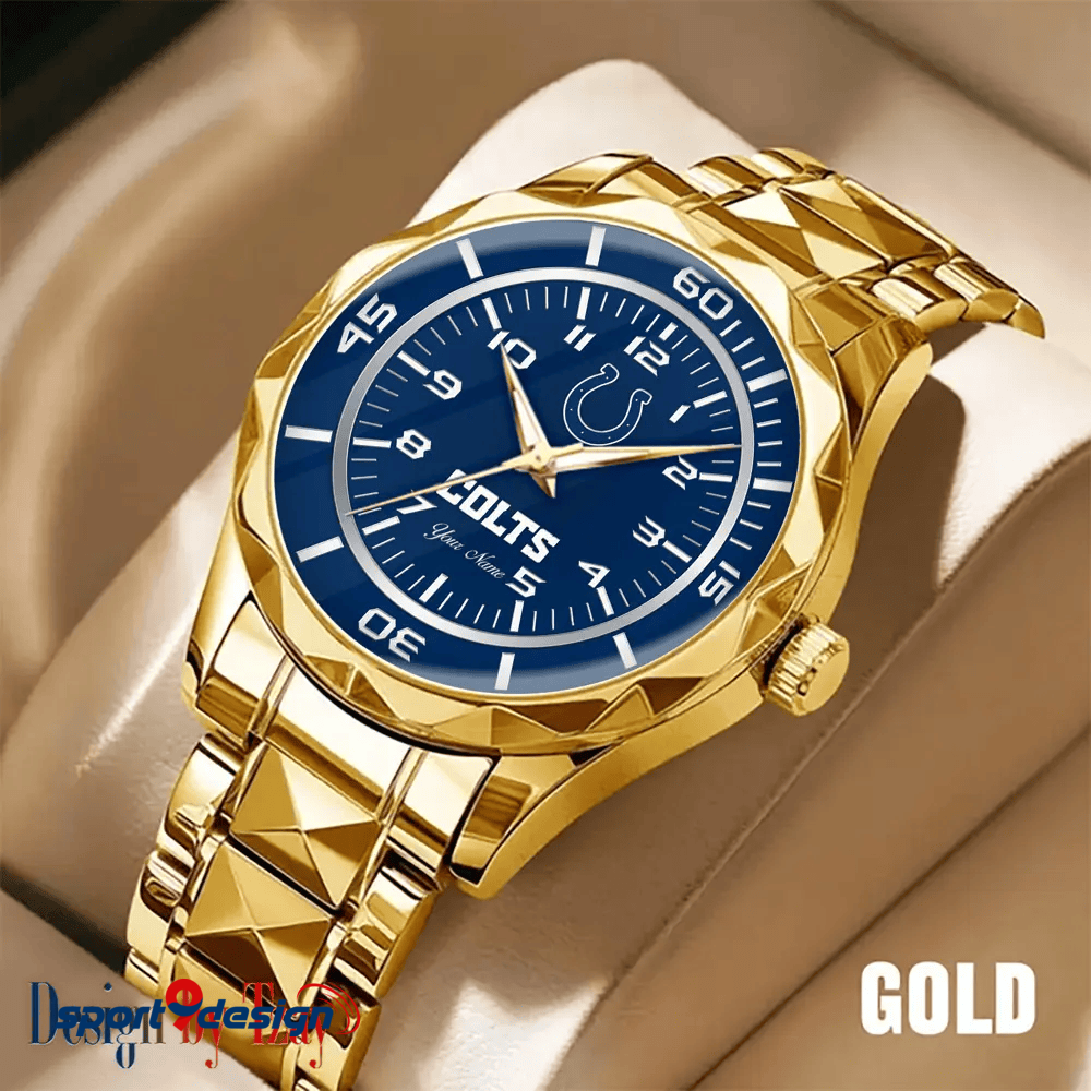 Indianapolis Colts Best Dad Ever Luxury Diamond Men Watch Father's Day Gift