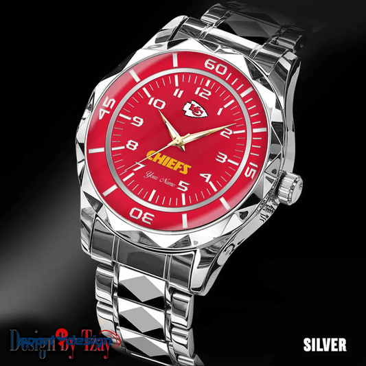 Kansas City Chiefs Best Dad Ever Luxury Diamond Men Watch Father's Day Gift