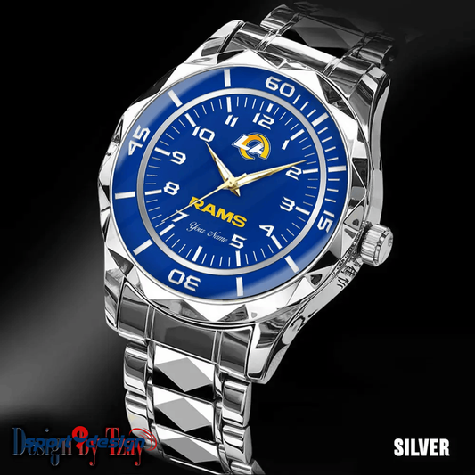 Los Angeles Rams Best Dad Ever Luxury Diamond Men Watch Father's Day Gift