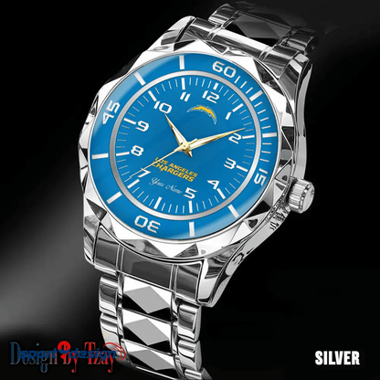 Los Angeles Chargers Best Dad Ever Luxury Diamond Men Watch Father's Day Gift