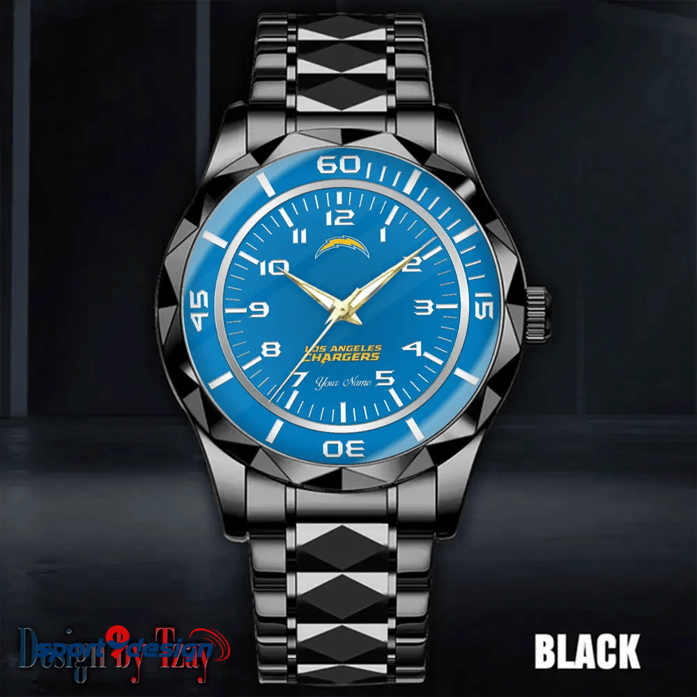 Los Angeles Chargers Best Dad Ever Luxury Diamond Men Watch Father's Day Gift