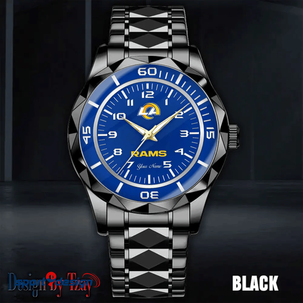 Los Angeles Rams Best Dad Ever Luxury Diamond Men Watch Father's Day Gift
