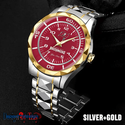 Tampa Bay Buccaneers Best Dad Ever Luxury Diamond Men Watch Father's Day Gift