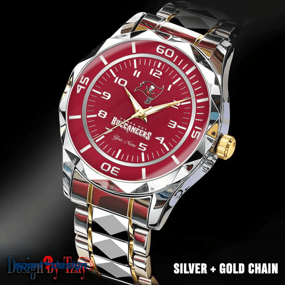 Tampa Bay Buccaneers Best Dad Ever Luxury Diamond Men Watch Father's Day Gift