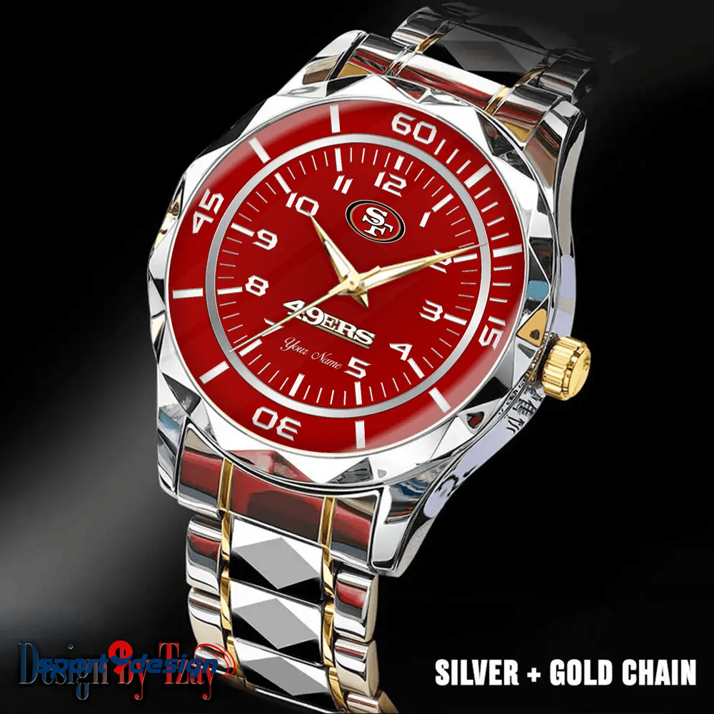 San Francisco 49ers Best Dad Ever Luxury Diamond Men Watch Father's Day Gift