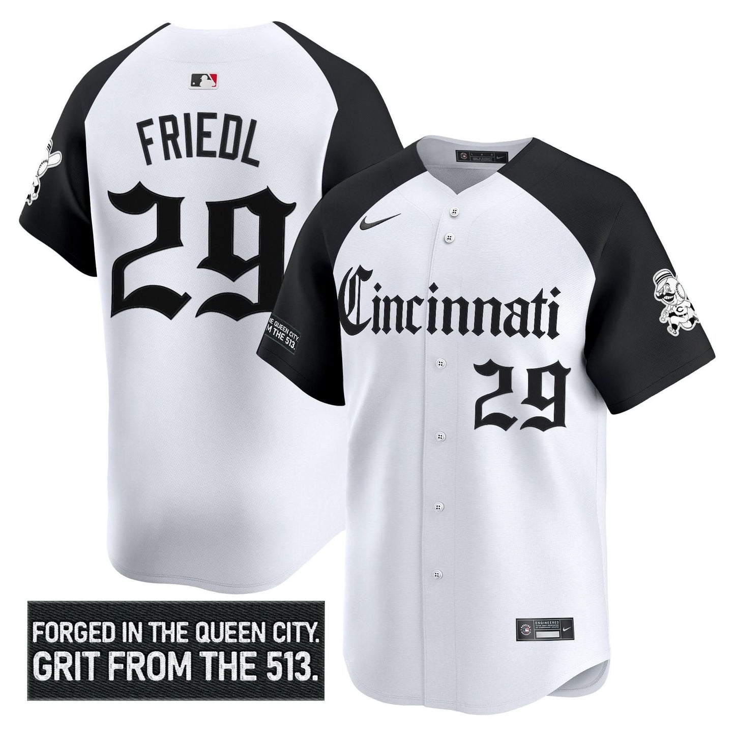 Men's Cincinnati Reds 'Gothic Queen City Edition' Vapor Premier Limited Jersey - All Stitched