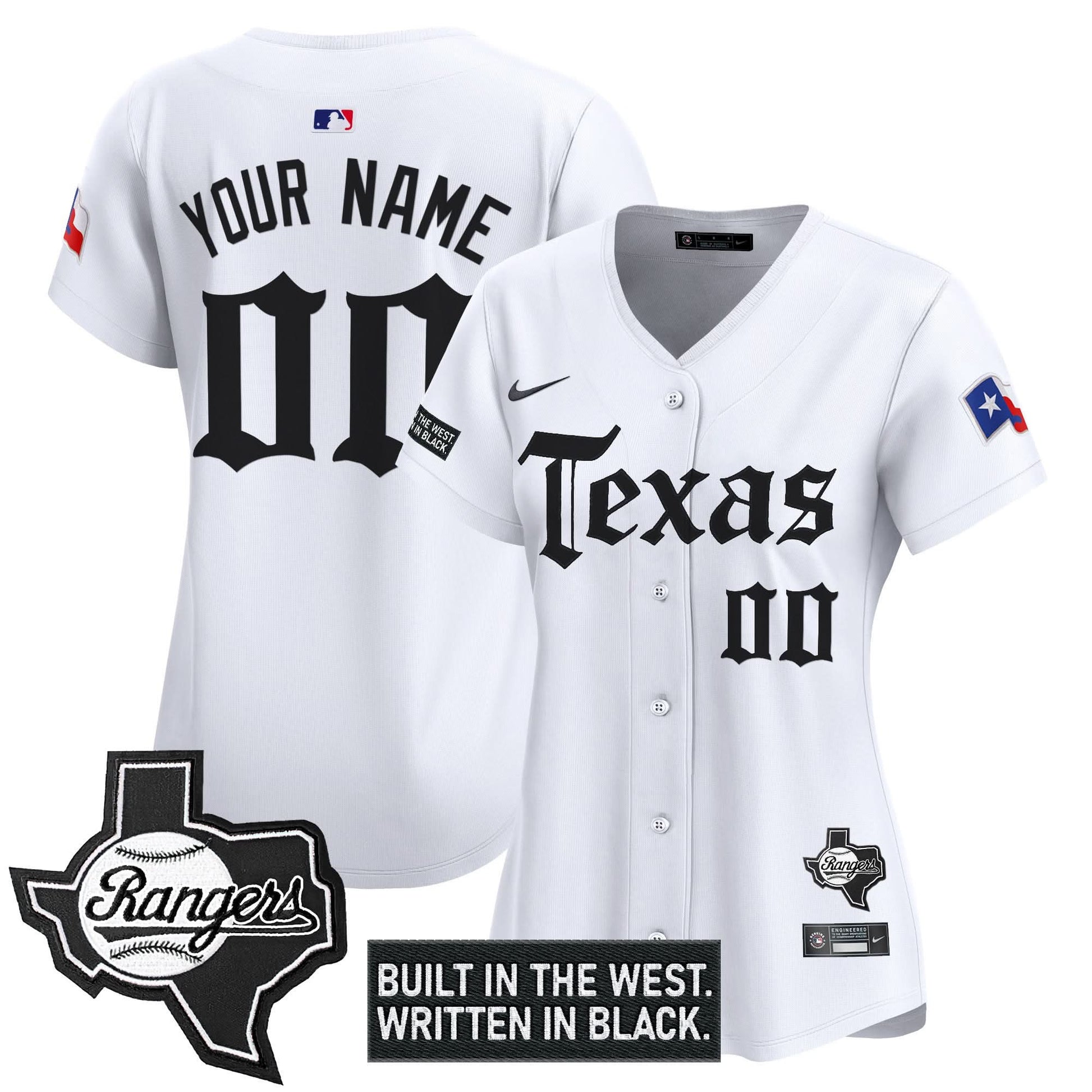 Texas Rangers 'Gothic Frontier Edition' Vapor Premier Limited Custom Jersey - All Stitched