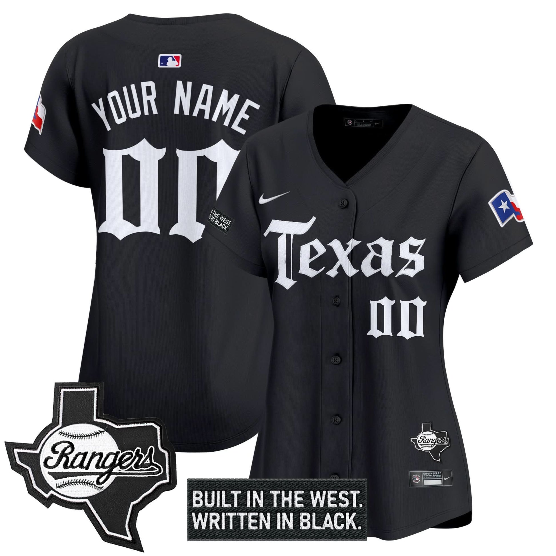 Texas Rangers 'Gothic Frontier Edition' Vapor Premier Limited Custom Jersey - All Stitched