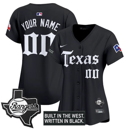 Texas Rangers 'Gothic Frontier Edition' Vapor Premier Limited Custom Jersey - All Stitched