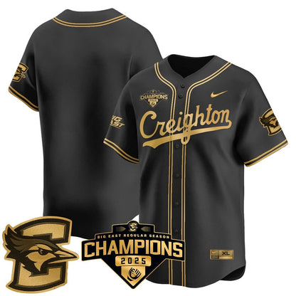 Men's Creighton Baseball 2025 Big East Baseball Tournament Champions Jersey N1 - All Stitched