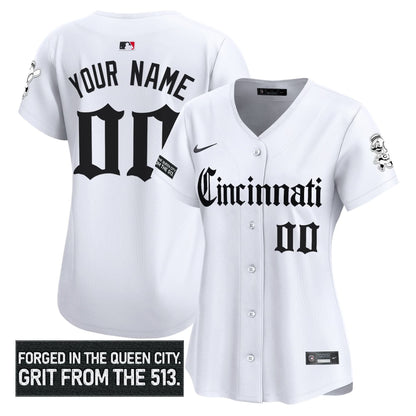 Cincinnati Reds 'Gothic Queen City Edition' Vapor Premier Limited Custom Jersey - All Stitched