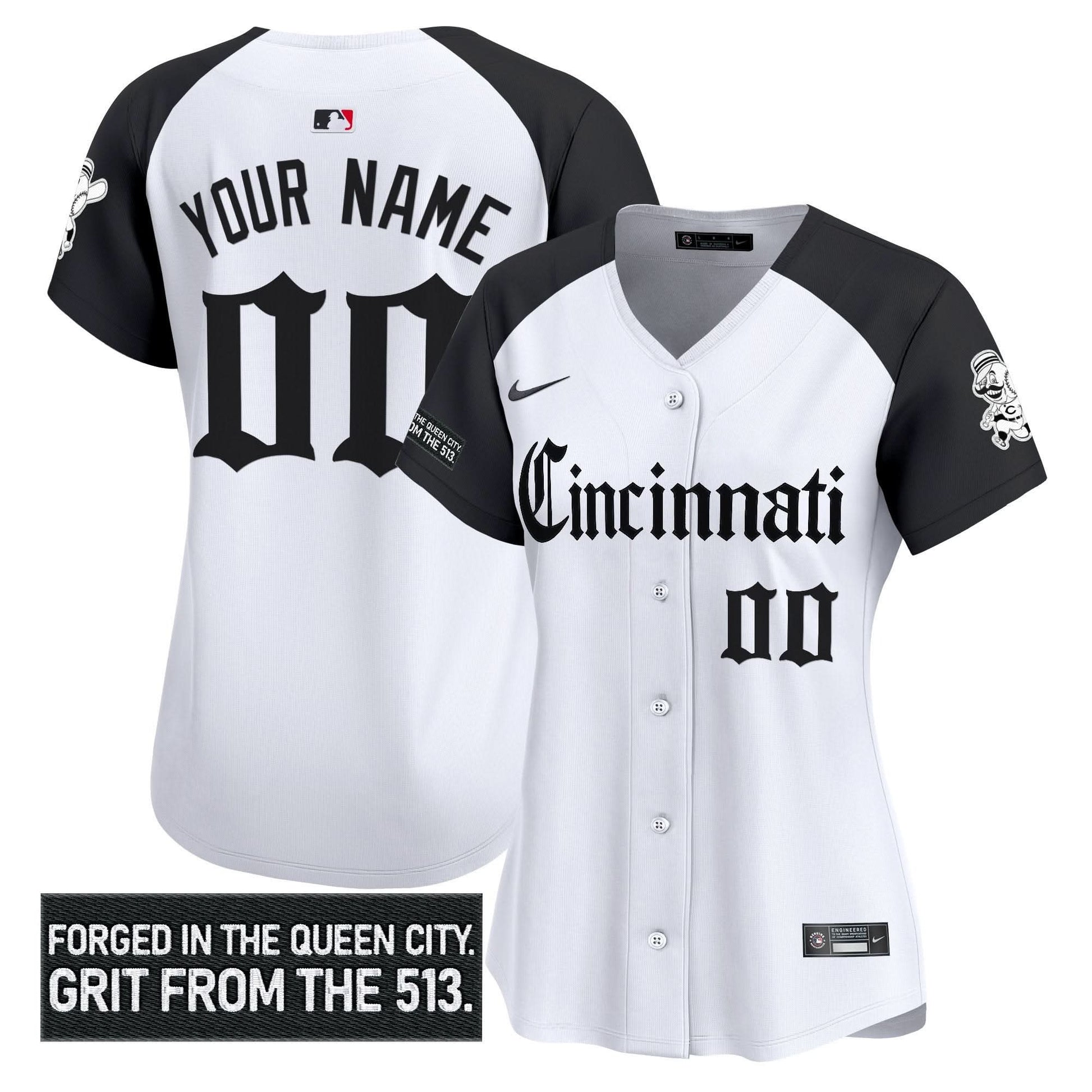 Cincinnati Reds 'Gothic Queen City Edition' Vapor Premier Limited Custom Jersey - All Stitched