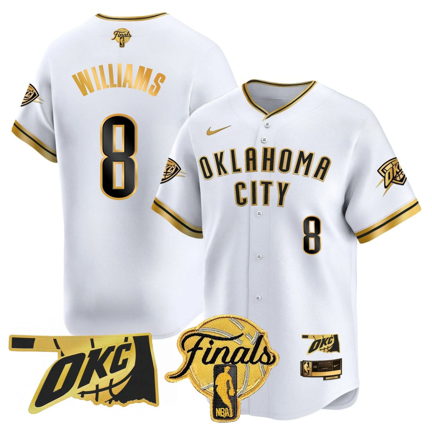 Oklahoma City Thunder Baseball Jersey - Final Patch - All Stitched