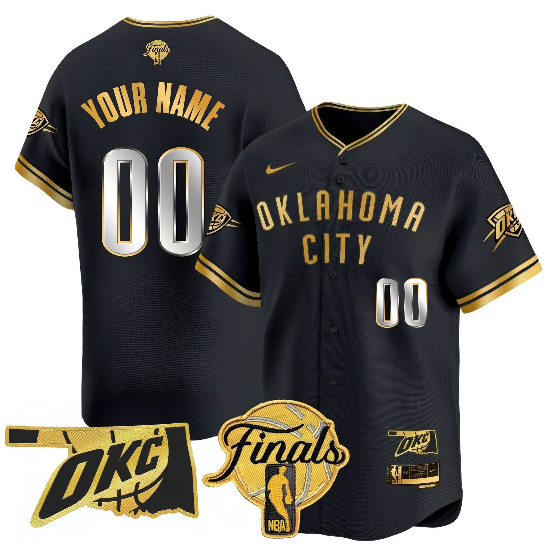Oklahoma City Thunder Baseball Custom Jersey - Final Patch - All Stitched