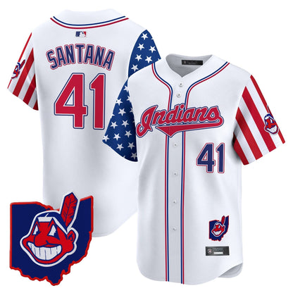 Men's Cleveland Indians 2025 Independence Day Vapor Premier Limited Jersey - All Stitched