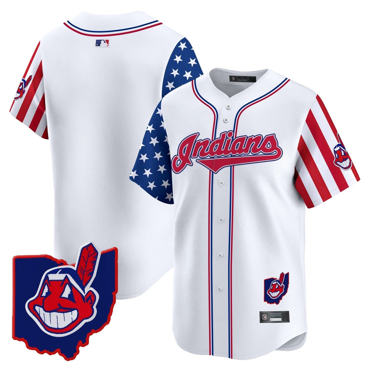 Men's Cleveland Indians 2025 Independence Day Vapor Premier Limited Jersey - All Stitched
