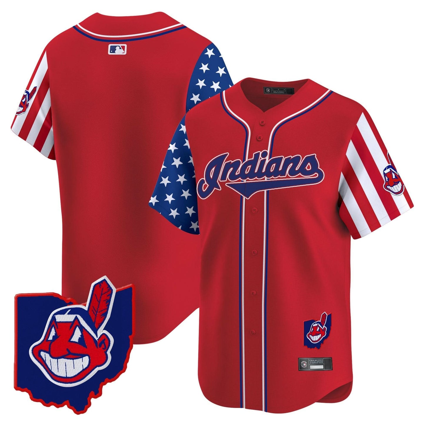 Men's Cleveland Indians 2025 Independence Day Vapor Premier Limited Jersey - All Stitched