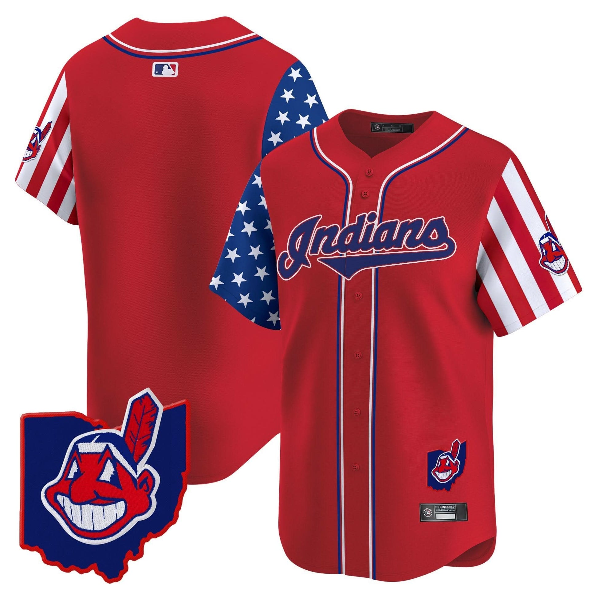 Men's Cleveland Indians 2025 Independence Day Vapor Premier Limited Jersey - All Stitched