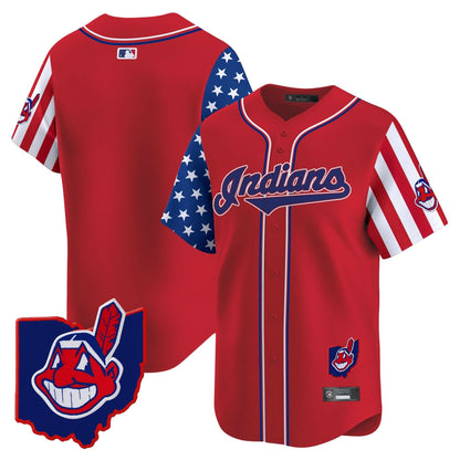 Men's Cleveland Indians 2025 Independence Day Vapor Premier Limited Jersey - All Stitched