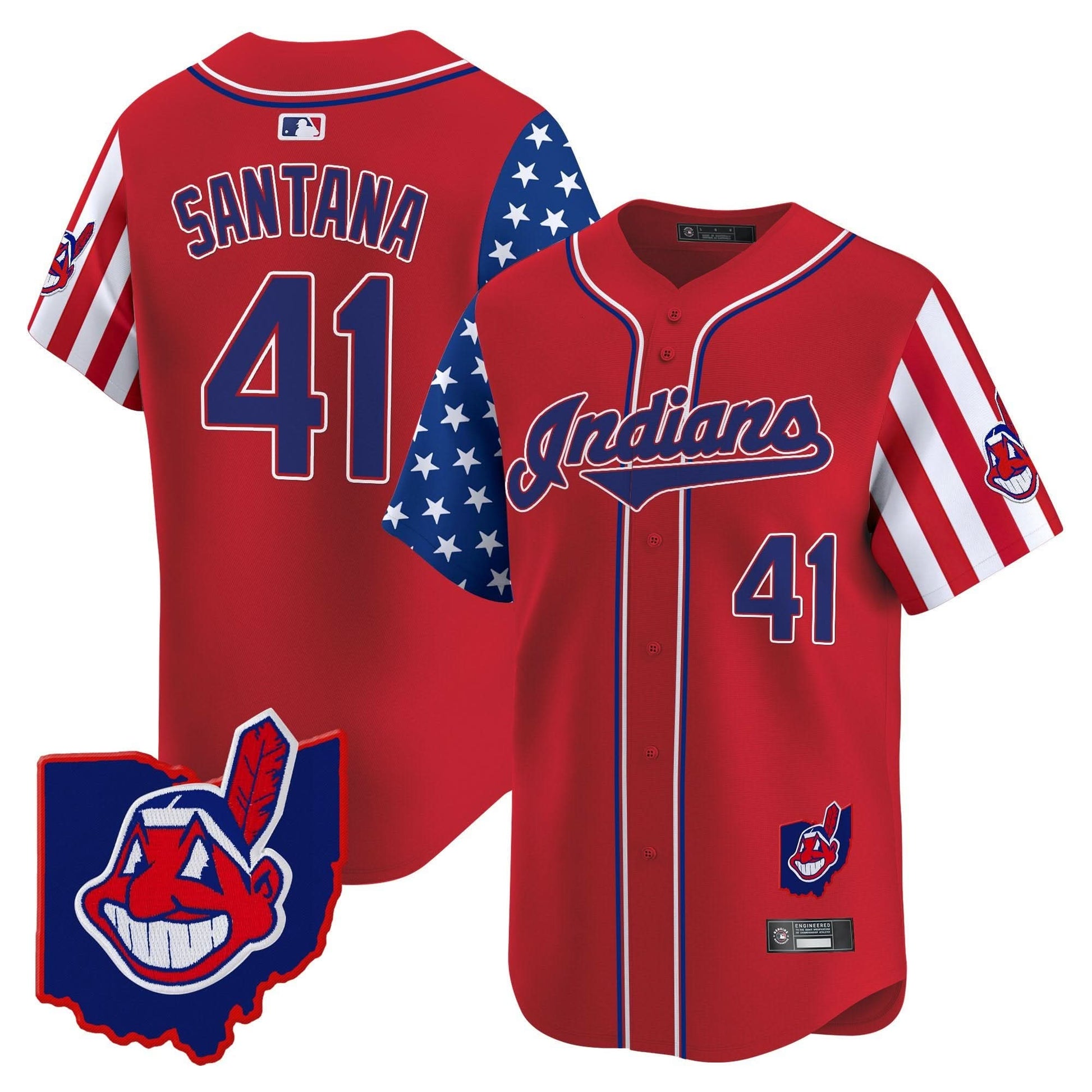 Men's Cleveland Indians 2025 Independence Day Vapor Premier Limited Jersey - All Stitched