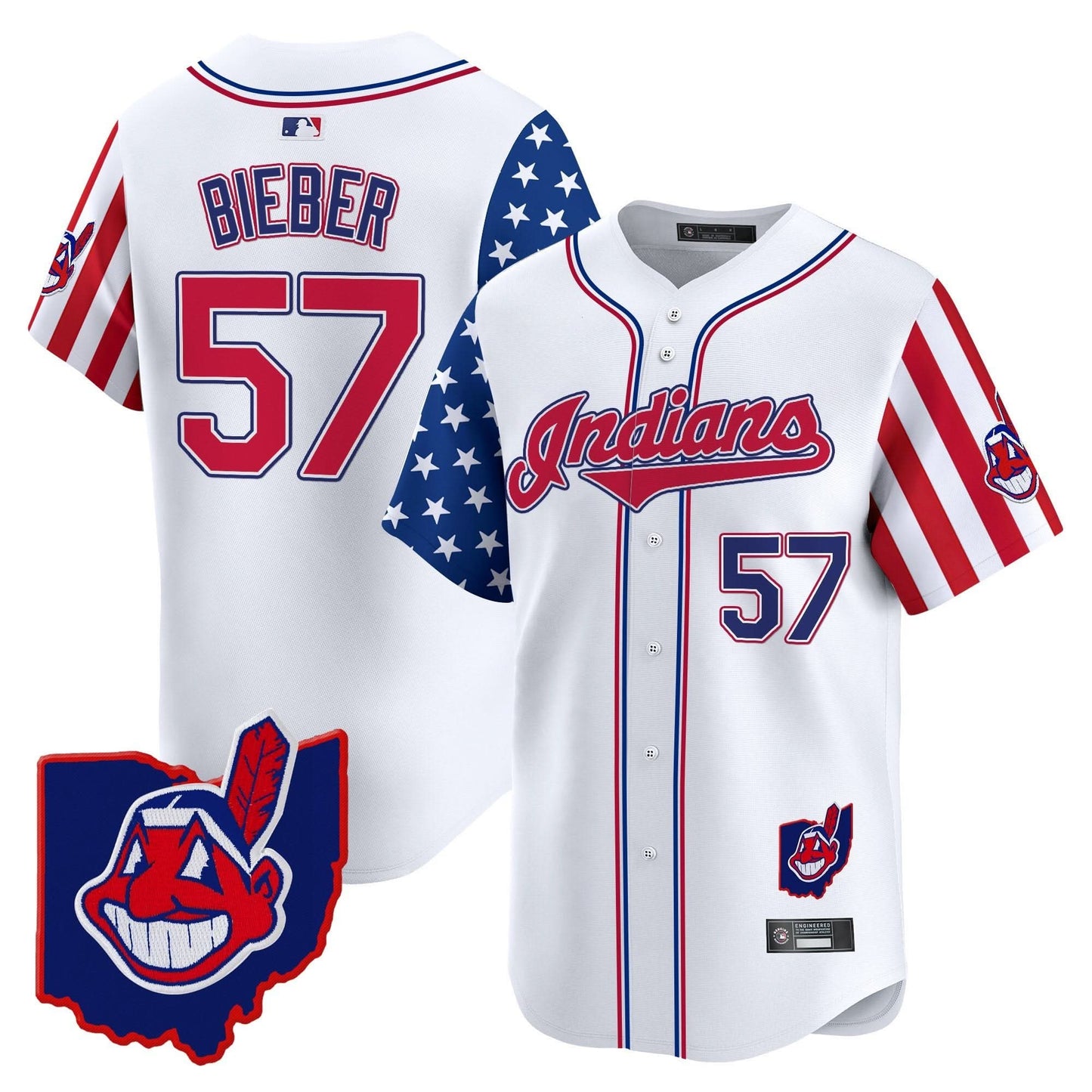 Men's Cleveland Indians 2025 Independence Day Vapor Premier Limited Jersey - All Stitched
