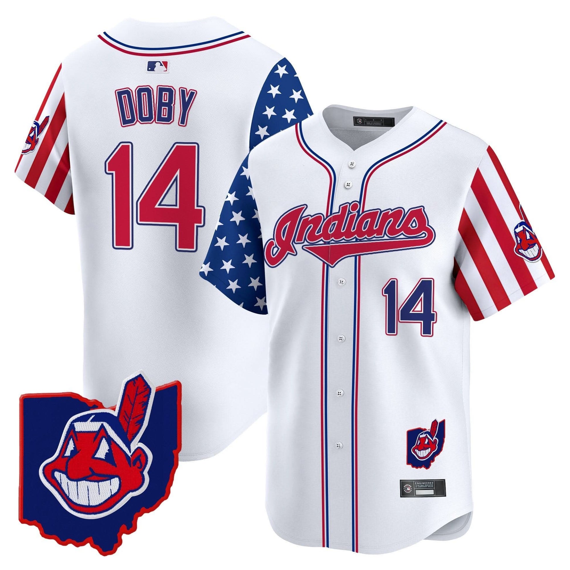 Men's Cleveland Indians 2025 Independence Day Vapor Premier Limited Jersey - All Stitched