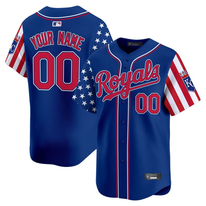 Kansas City Royals 2025 Independence Day Vapor Premier Limited Custom Jersey - All Stitched