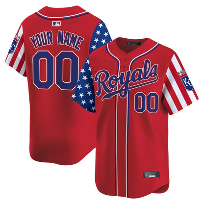 Kansas City Royals 2025 Independence Day Vapor Premier Limited Custom Jersey - All Stitched