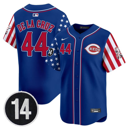 Men's Cincinnati Reds 2025 Independence Day Vapor Premier Limited Jersey - Pete Rose Patch - All Stitched