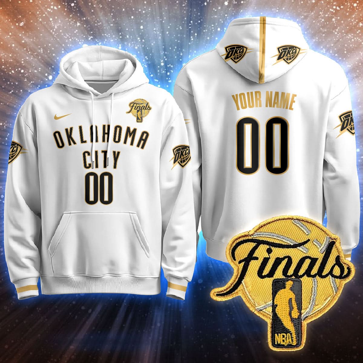 Oklahoma City Thunder Custom Hoodie - Final Patch - All Stitched