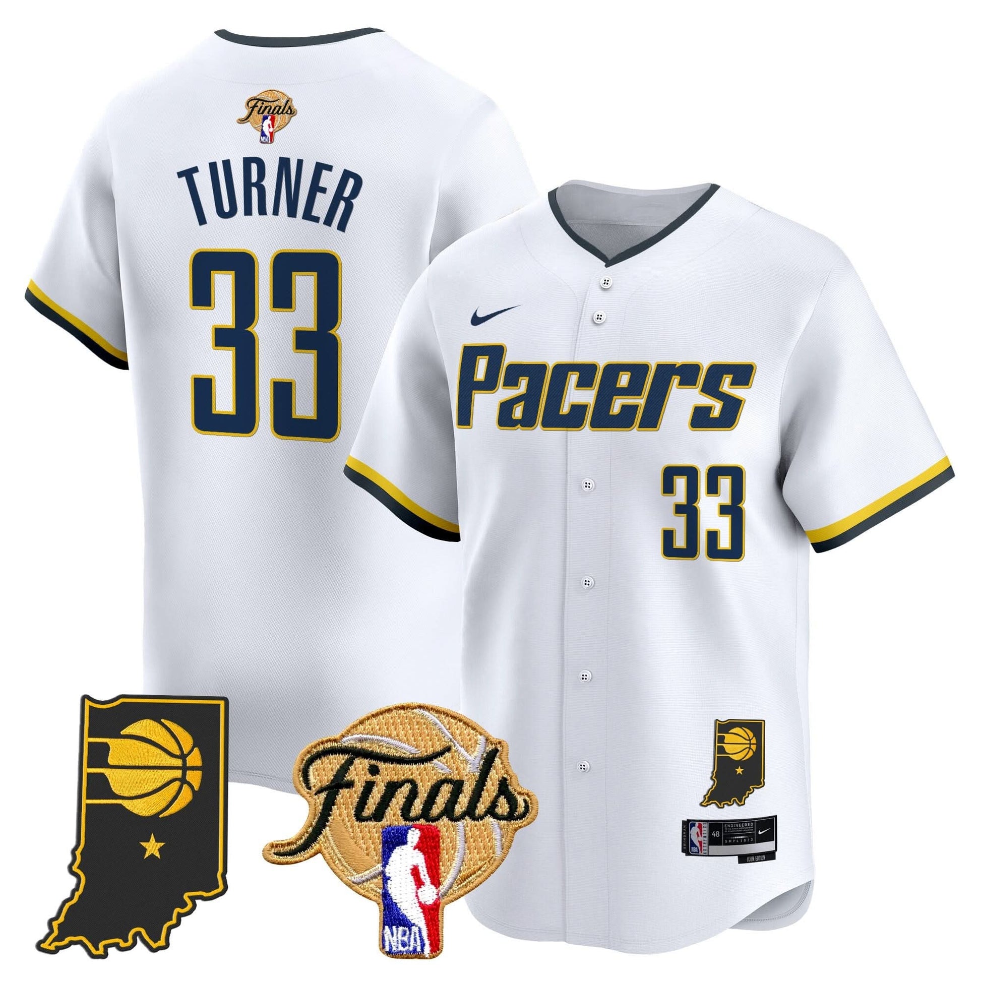 Indiana Pacers 2025 Finals Vapor Baseball Jersey - All Stitched