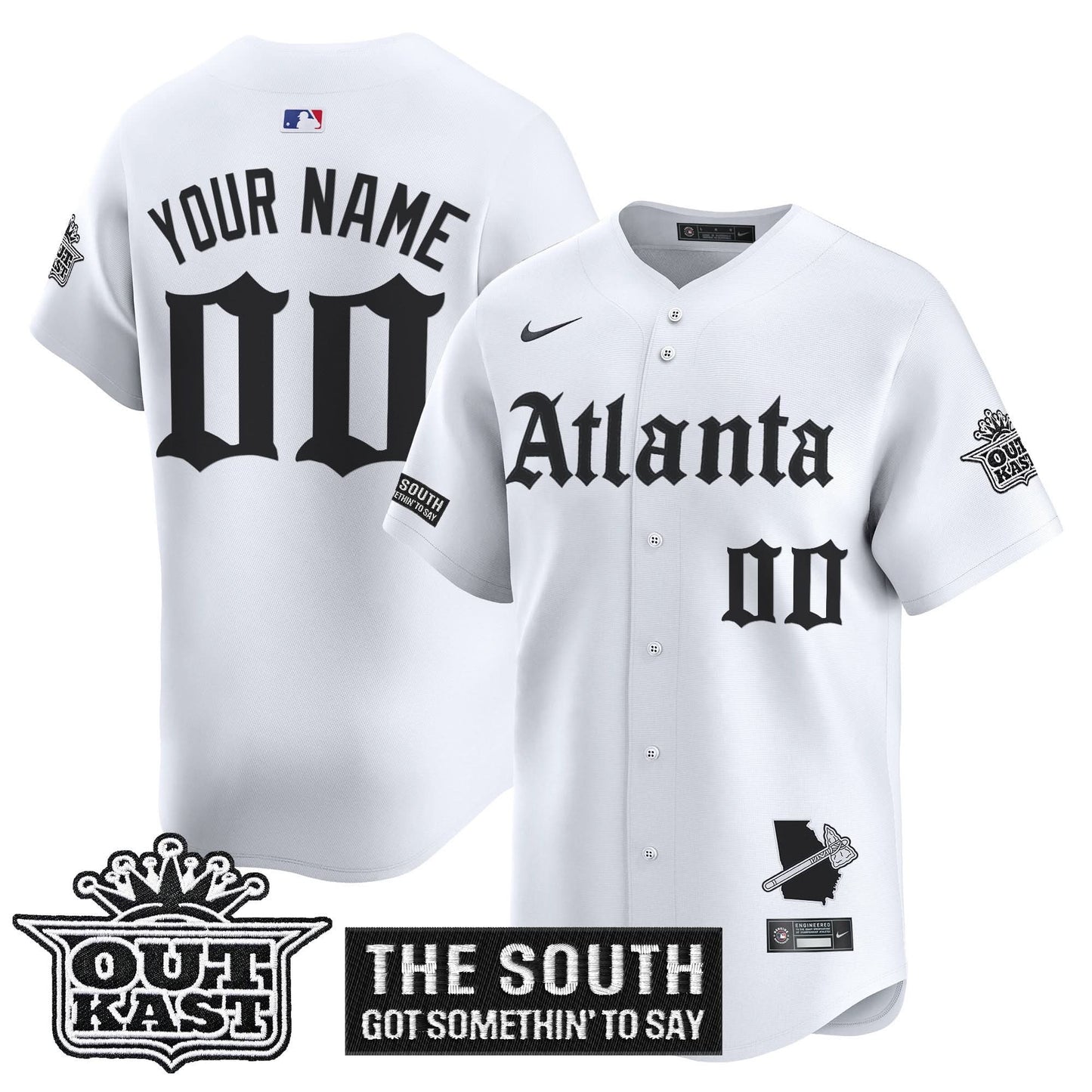 Atlanta Braves 'Gothic South x Outkast Edition' Vapor Premier Limited Custom Jersey - All Stitched