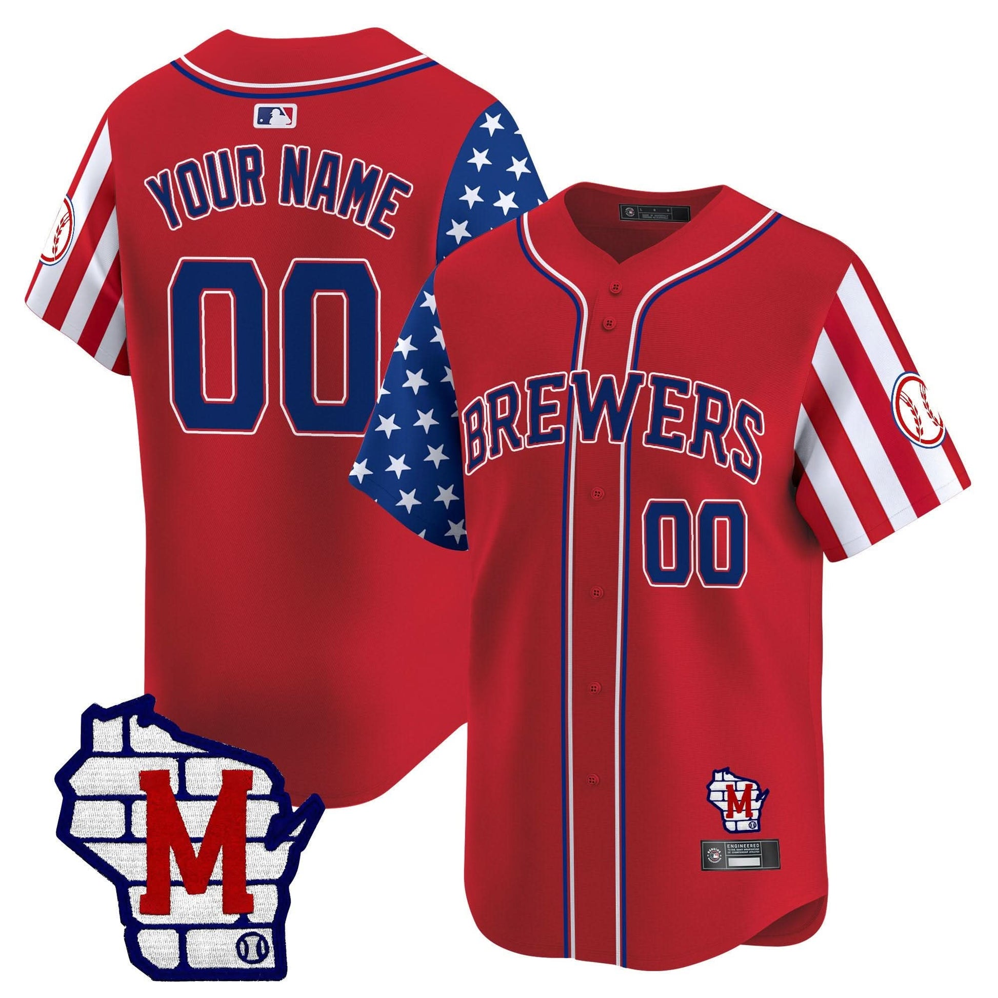 Milwaukee Brewers 2025 Independence Day Vapor Premier Limited Custom Jersey - All Stitched