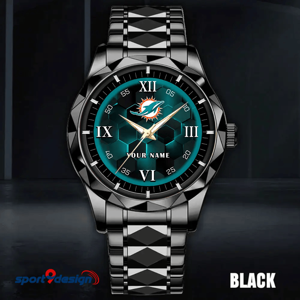 Miami Dolphins Luxury Diamond Men Watch Trending 2025