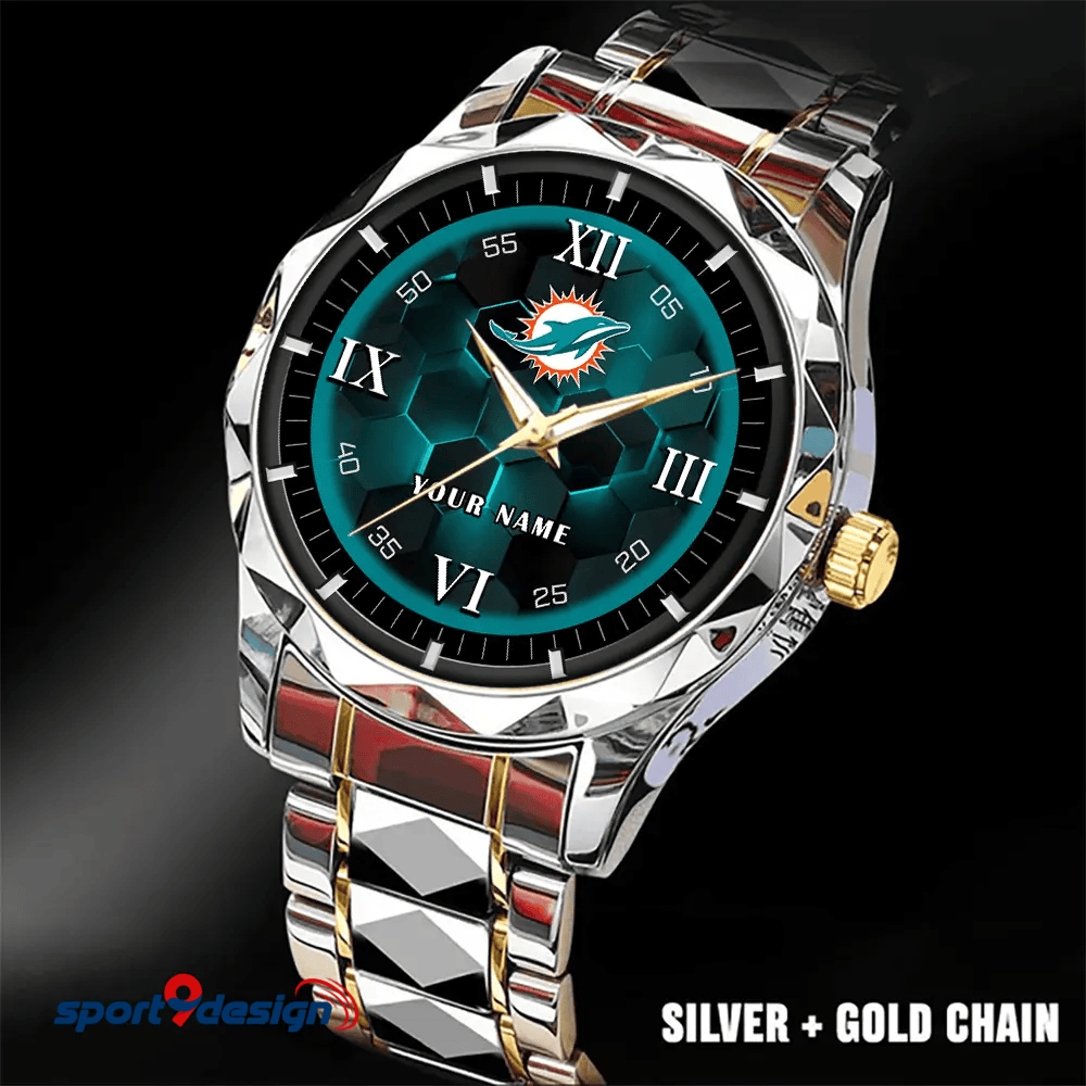 Miami Dolphins Luxury Diamond Men Watch Trending 2025