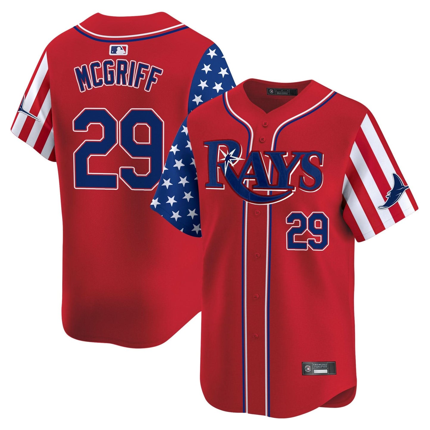 Men's Tampa Bay Rays 2025 Independence Day Vapor Premier Limited Jersey - All Stitched