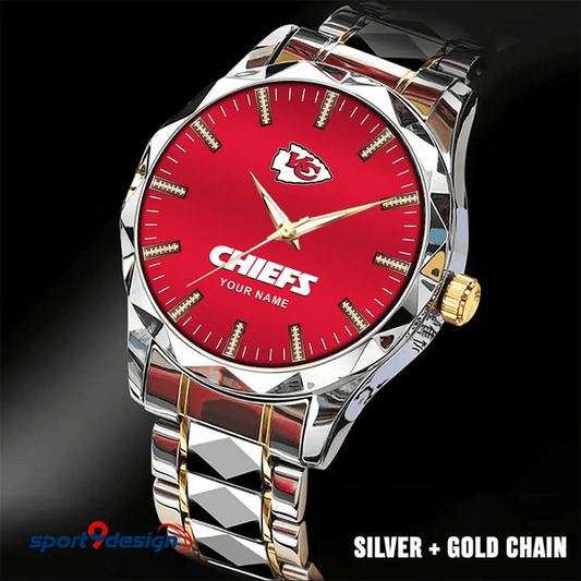 Kansas City Chiefs Luxury Diamond Men Watch Trending 2025
