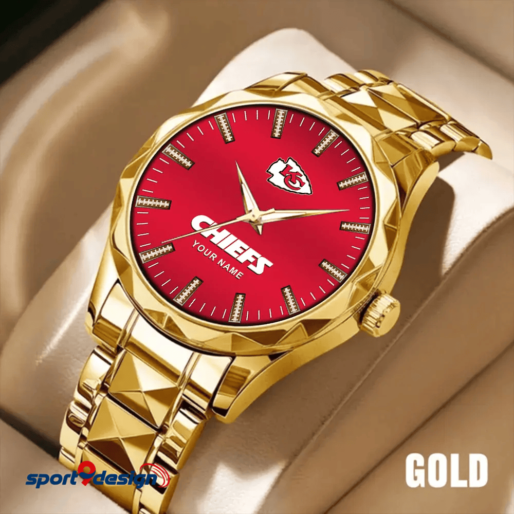 Kansas City Chiefs Luxury Diamond Men Watch Trending 2025