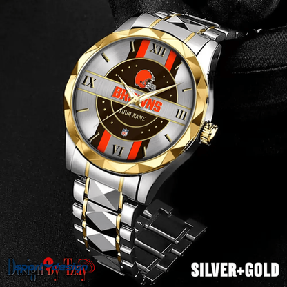 Cleveland Browns Business Watch For Men Automatic Mechanical Stainless Steel Band 2025
