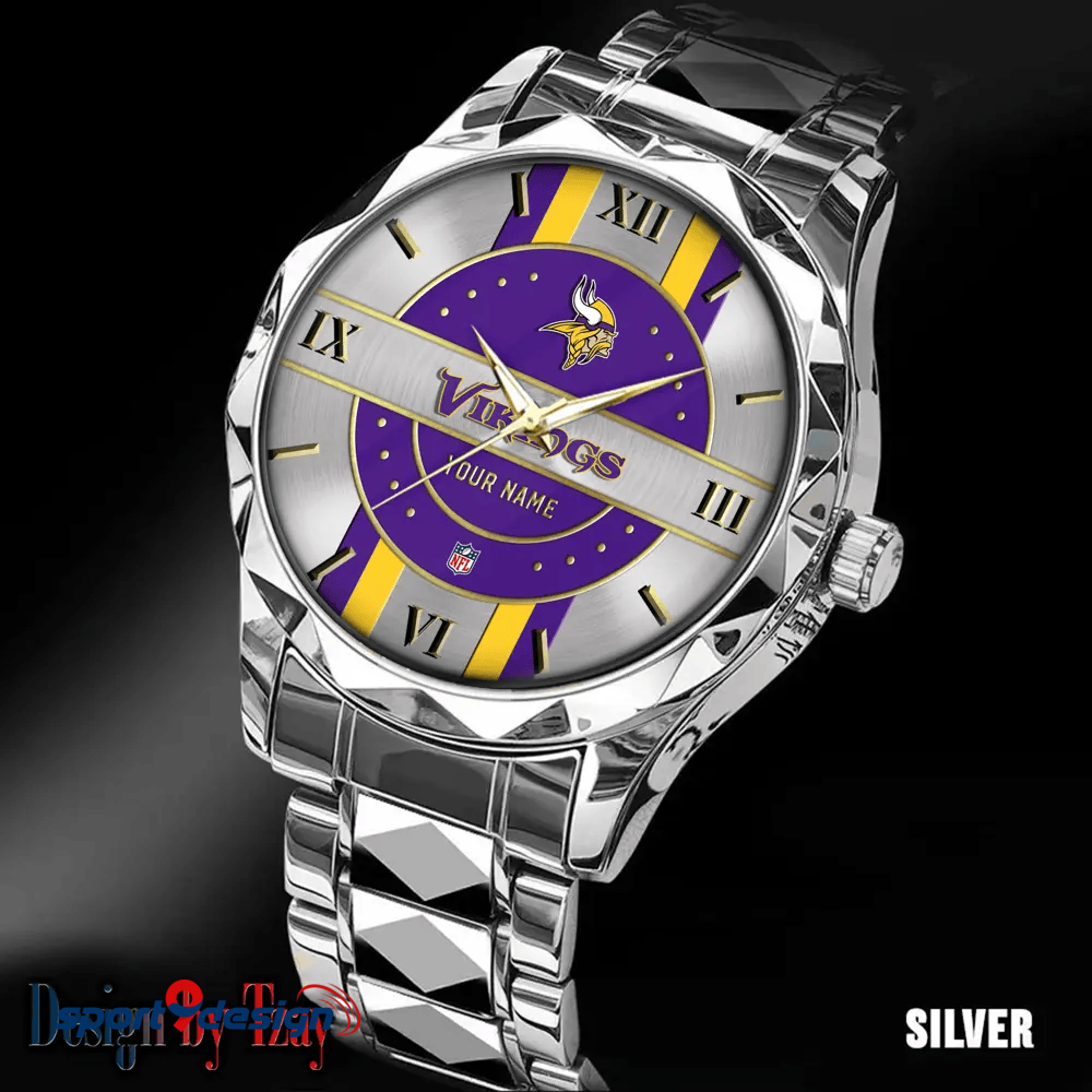 Minnesota Vikings Business Watch For Men Automatic Mechanical Stainless Steel Band 2025