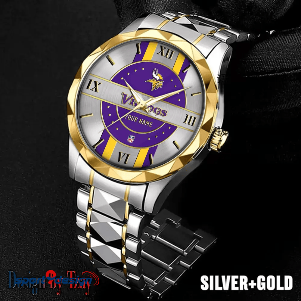 Minnesota Vikings Business Watch For Men Automatic Mechanical Stainless Steel Band 2025