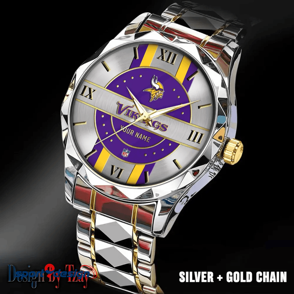 Minnesota Vikings Business Watch For Men Automatic Mechanical Stainless Steel Band 2025
