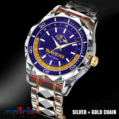 Baltimore Ravens Business Watch For Men Automatic Mechanical Stainless Steel Band 2025