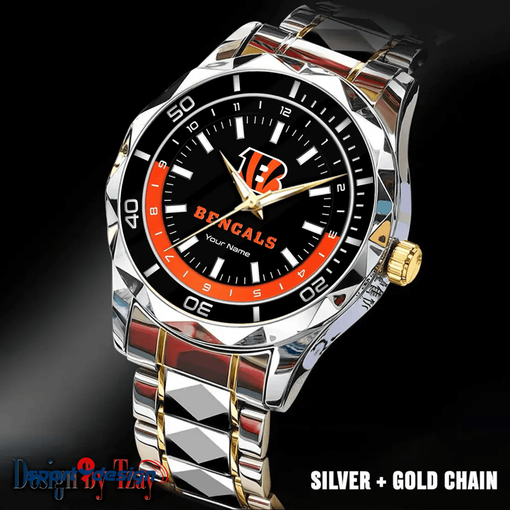 Cincinnati Bengals Business Watch For Men Automatic Mechanical Stainless Steel Band 2025