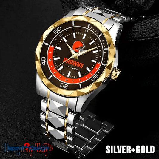 Cleveland Browns Business Watch For Men Automatic Mechanical Stainless Steel Band 2025